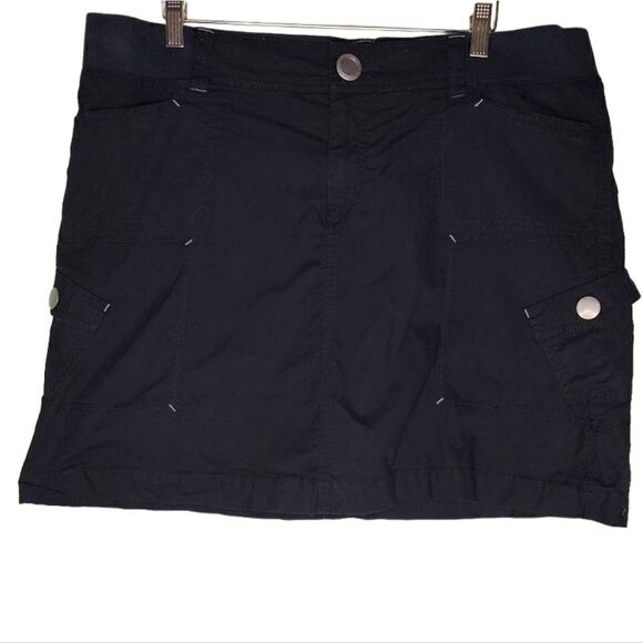 Lane Bryant Utility Black Cargo Mini Skirt Skort - Picture 1 of 10